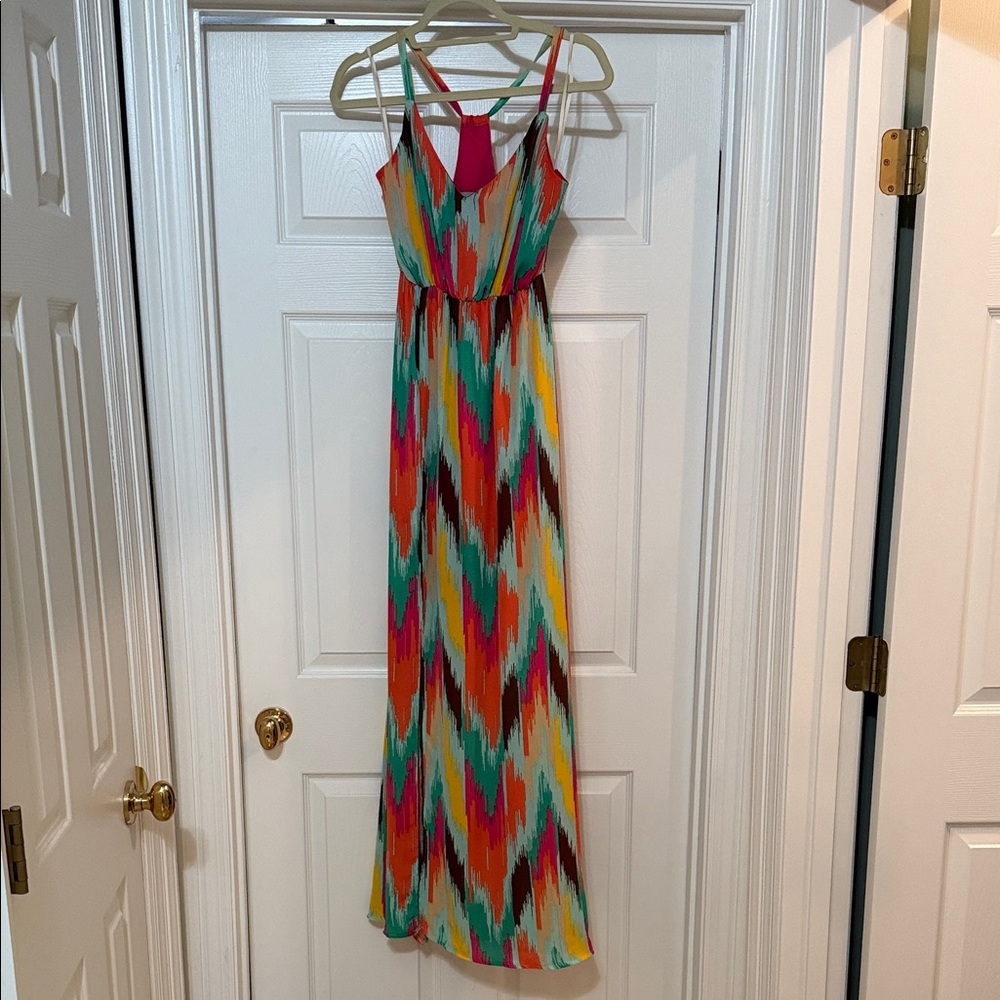 Judith March Vibrant Chevron Maxi Dress
